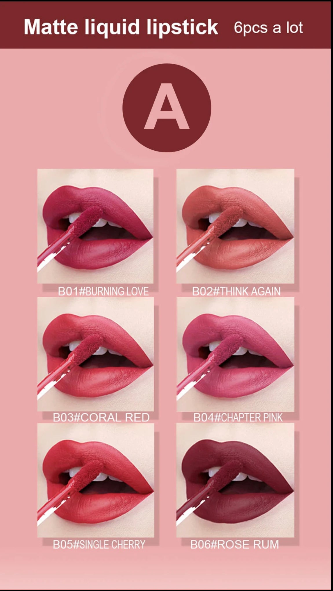 Pigmented Matt Lipsticks Set of Six